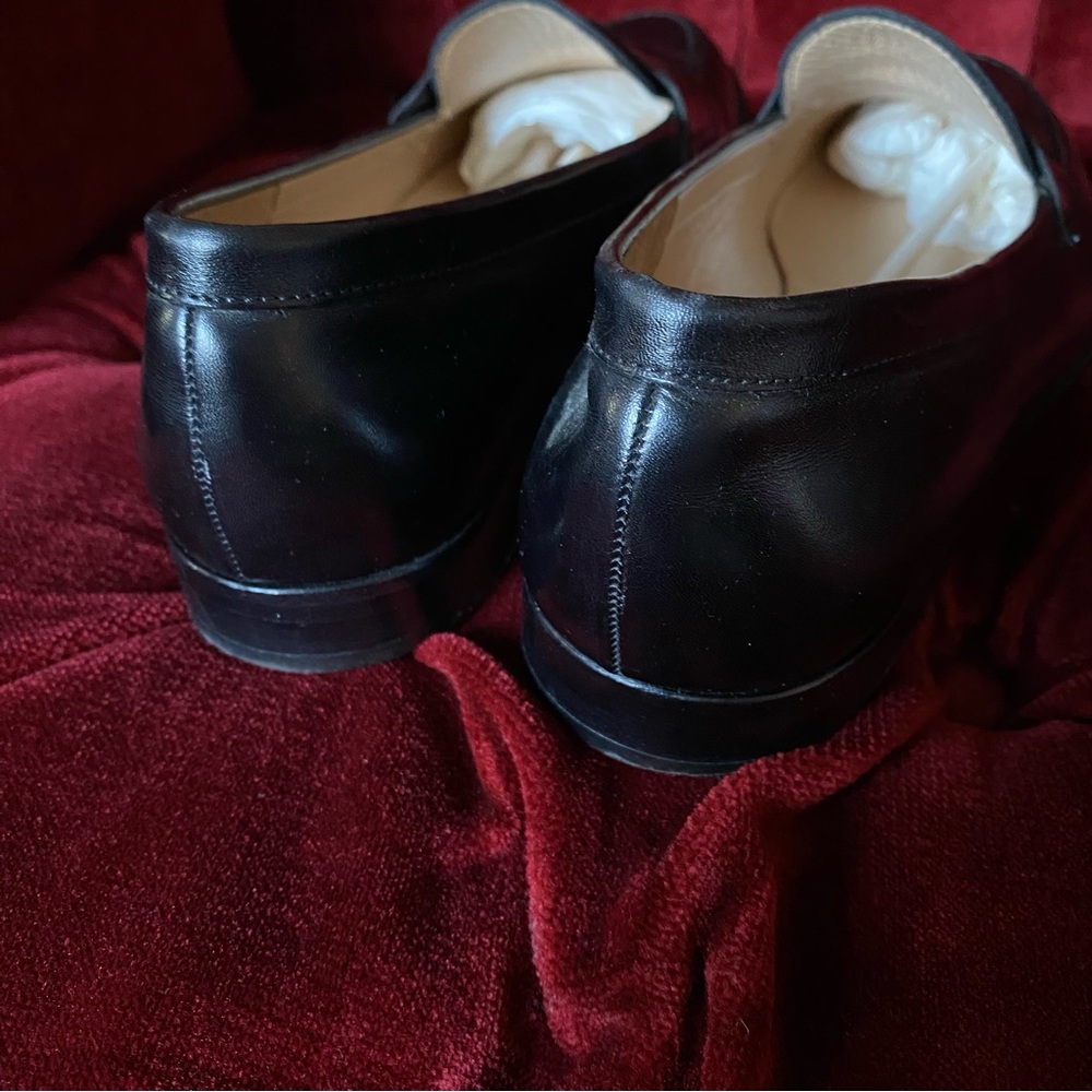 SOLD Vintage Manolo Blahnik - Black Leather Loafers - size 9.5 10 40.5 EU - Picture 6 of 13